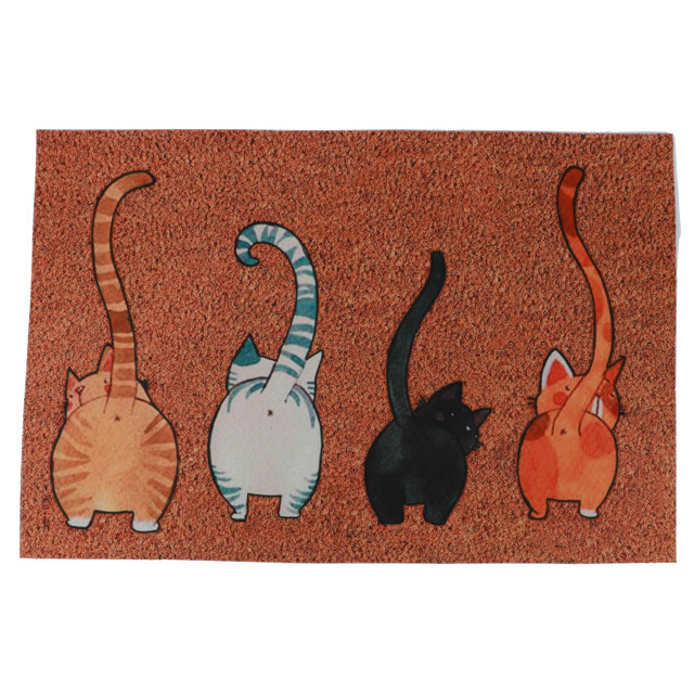 коврик 4 кота 40х60см полиэстр, ПВХ, коричневый