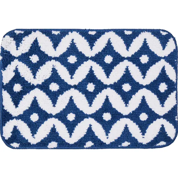 Коврик декоративный полиэстер Microfiber HF-1004-4759 40x60 см цвет синий