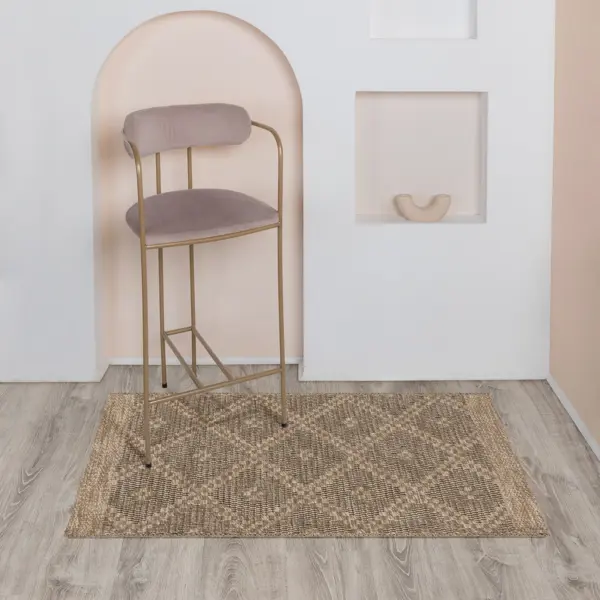 Коврик декоративный Teona 09930A 60x100 см полипропилен цвет коричневый