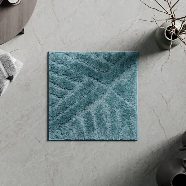 Коврик для туалета Swensa Noor 50x50 см цвет бирюзовый