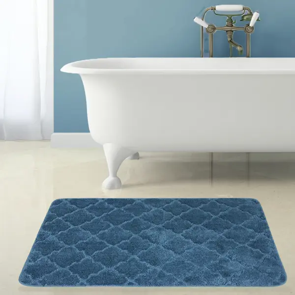 Коврик для ванной Bath Plus Лана 70x120 см цвет бирюзовый