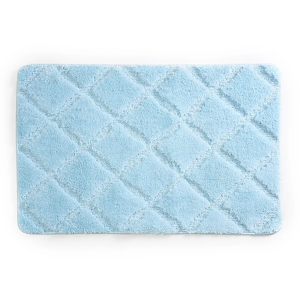 Коврик для ванной голубой 90х60 см WasserKraft Lippe (BM-6517)