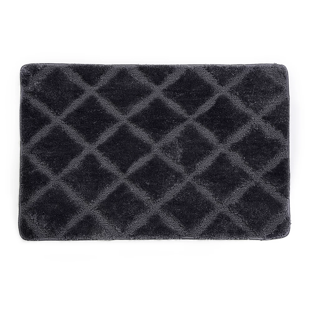 Коврик для ванной серый 90х60 см WasserKraft Lippe (BM-6512)