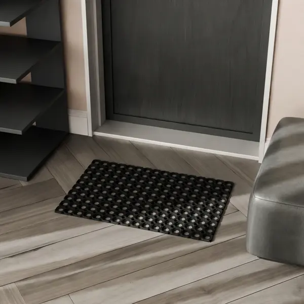 Коврик грязезащитный каучук 40x60 см цвет черный
