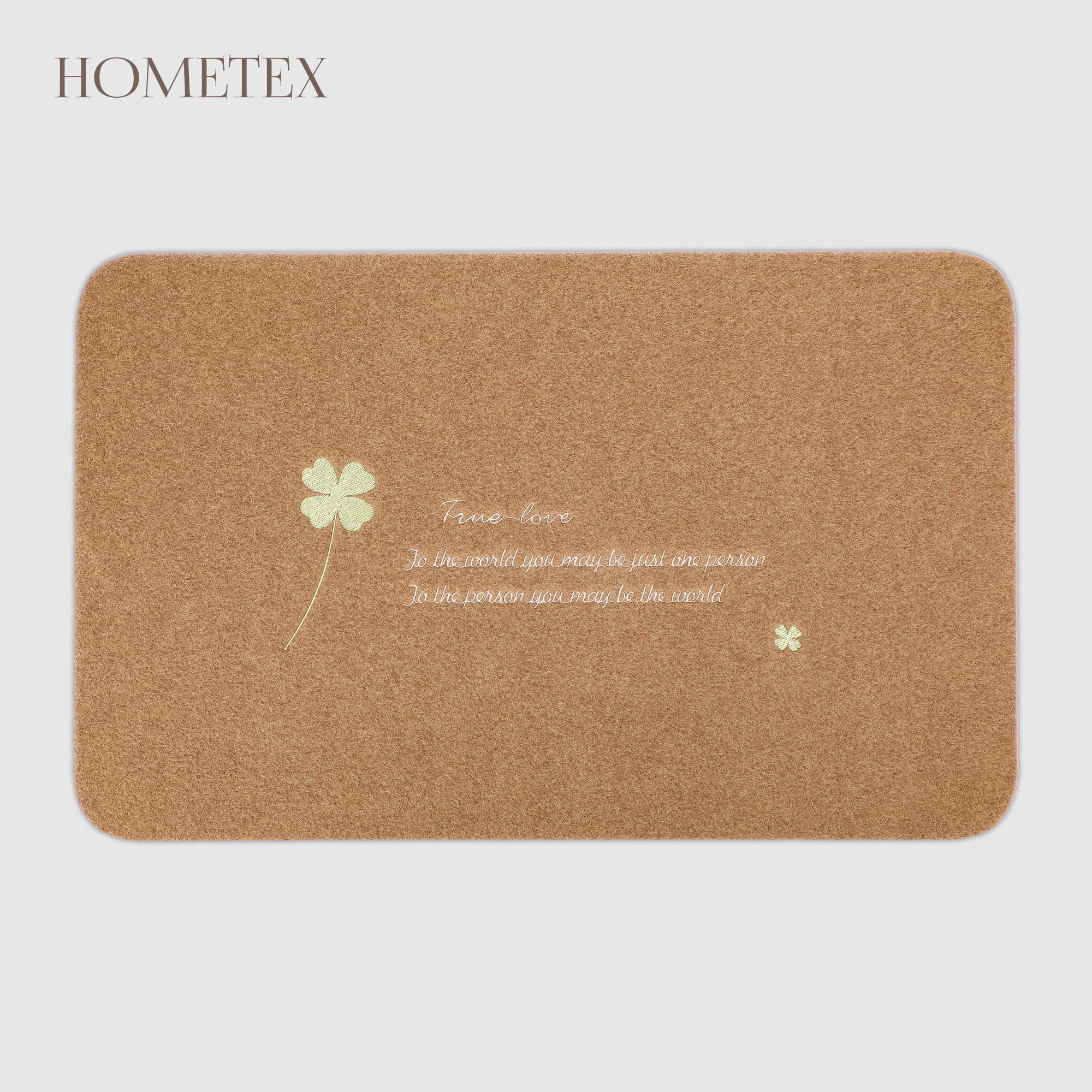 Коврик придверный Hometex бежевый, вышивка, 50x80 см
