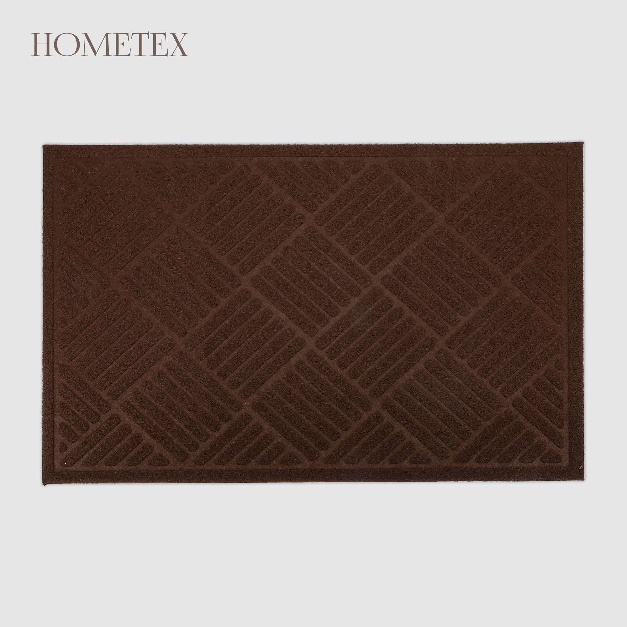 Коврик придверный Hometex коричневый, горячее тиснение 50x80 см