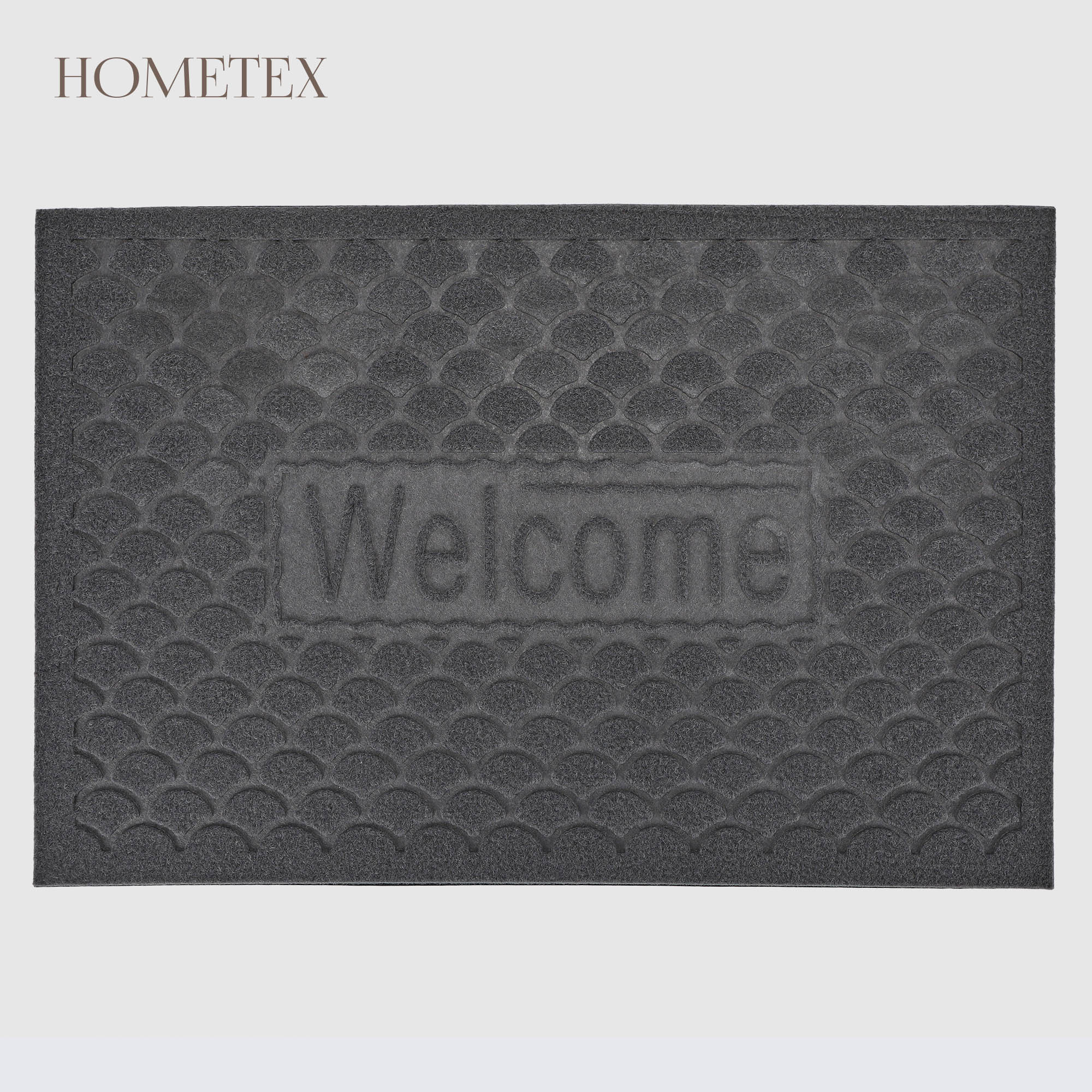 Коврик придверный Hometex серый, горячее тиснение 40x60 см