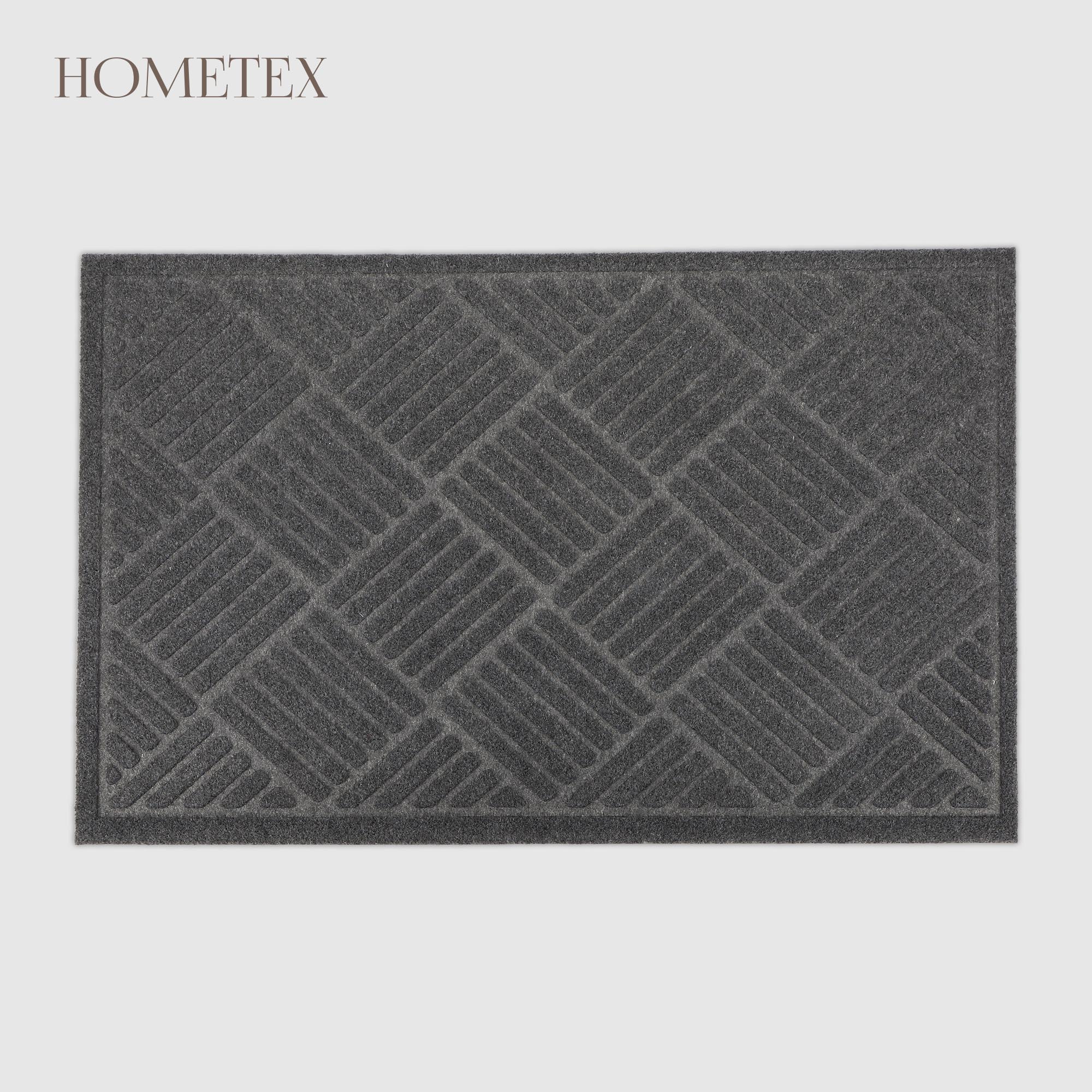 Коврик придверный Hometex серый, горячее тиснение 50x80 см