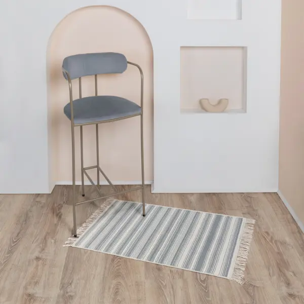 Коврик Teressa 60x100 см хлопок цвет светло-серый/кремовый