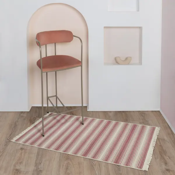 Коврик Teressa 80x150 см хлопок цвет сиреневый/кремовый