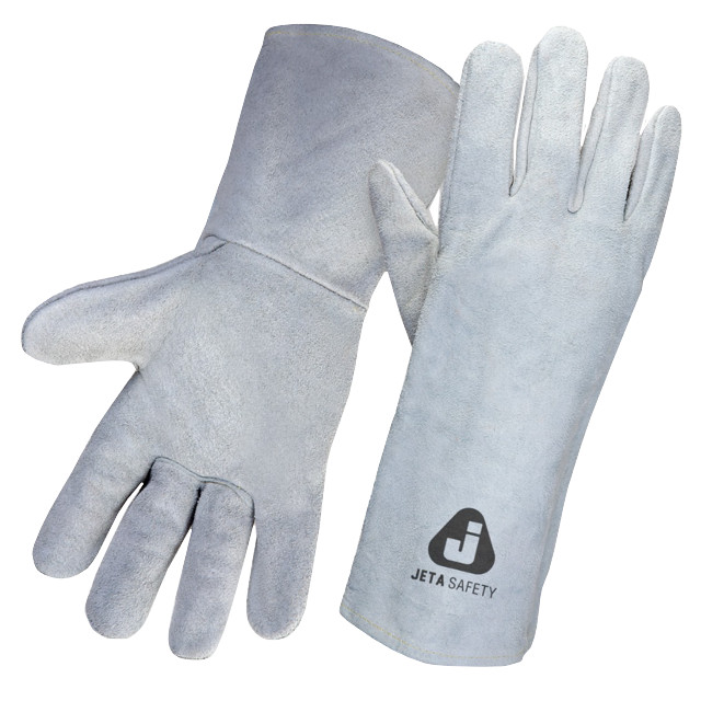 краги спилковые JETASAFETY JWK101-XL без подкладки XL серые