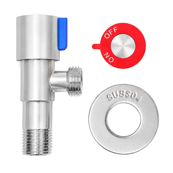 Кран с кран-буксой угловой MPF PN10 1/2" НР нержавеющая сталь ручка флажок