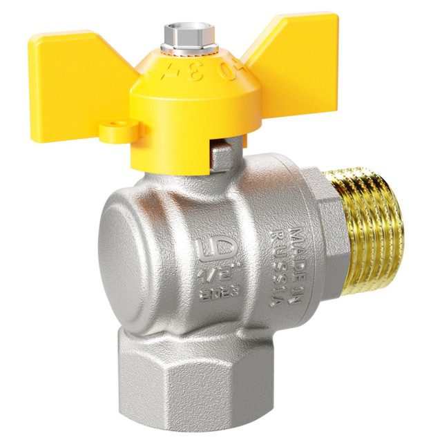 кран шаровой газовый LD 1/2" в/н угловой бабочка