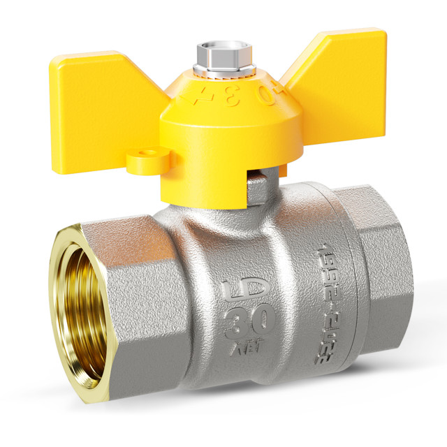кран шаровой газовый LD 1/2" в/в бабочка