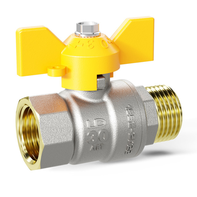 кран шаровой газовый LD 3/4" в/н бабочка