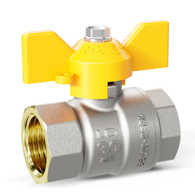 кран шаровой газовый LD 3/4" в/в бабочка