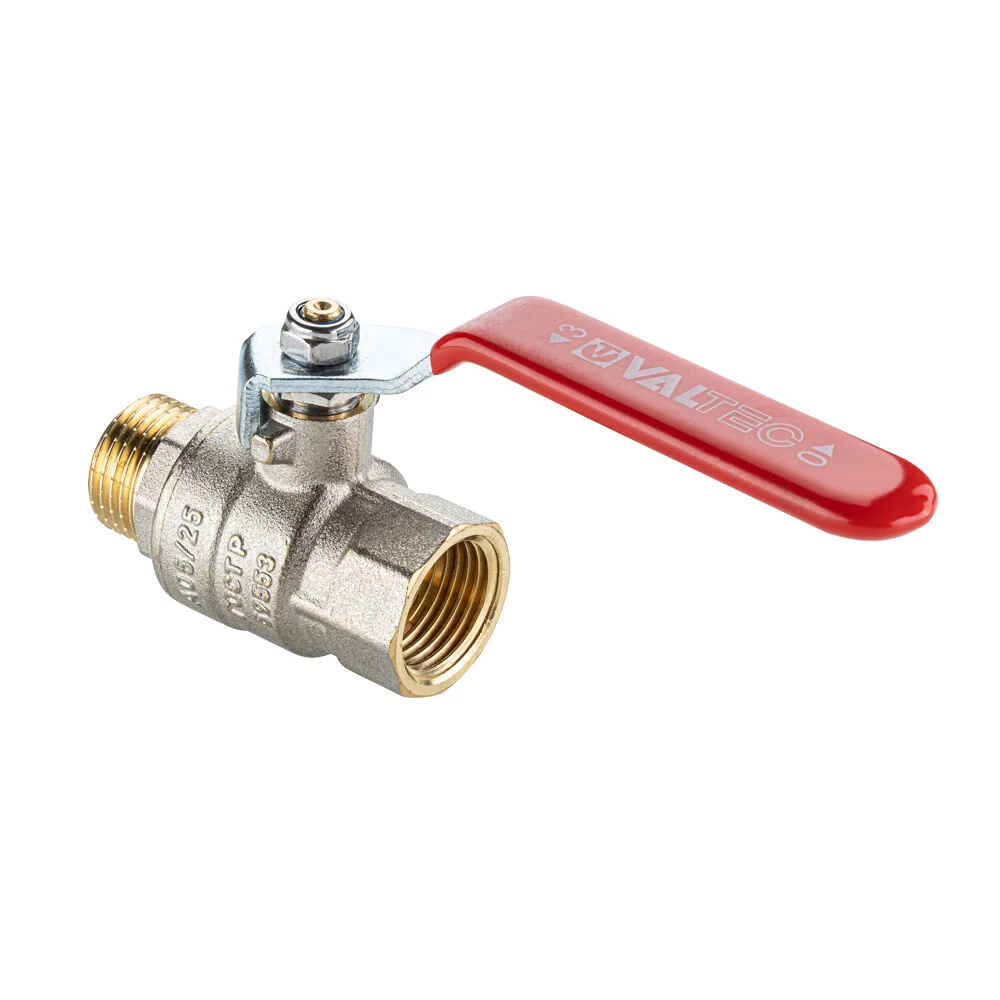 Кран шаровой латунный Valtec Base-ГОСТ 3/4 ВР(г) х 3/4 НР(ш) полнопроходной ручка прямой (VT.215S.N.05)