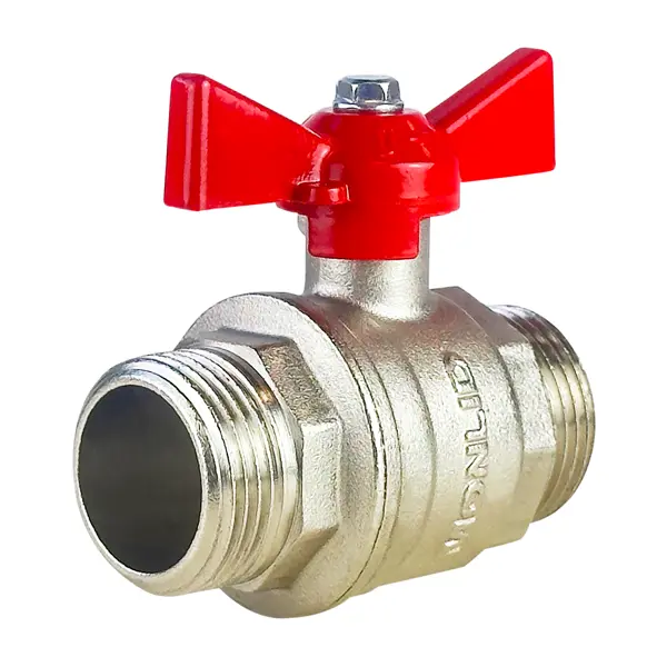 Кран шаровой прямой MONLID PN40 1" НР латунь ручка бабочка ГОСТ Р 59553-2021