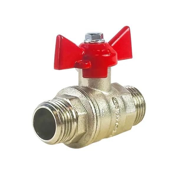 Кран шаровой прямой MONLID PN40 1/2" НР латунь ручка бабочка ГОСТ Р 59553-2021