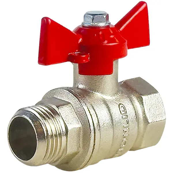 Кран шаровой прямой MONLID PN40 1/2" НР/ВР латунь ручка бабочка ГОСТ Р 59553-2021