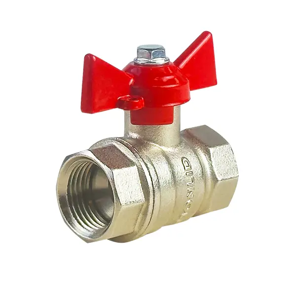 Кран шаровой прямой MONLID PN40 1/2" ВР латунь ручка бабочка ГОСТ Р 59553-2021