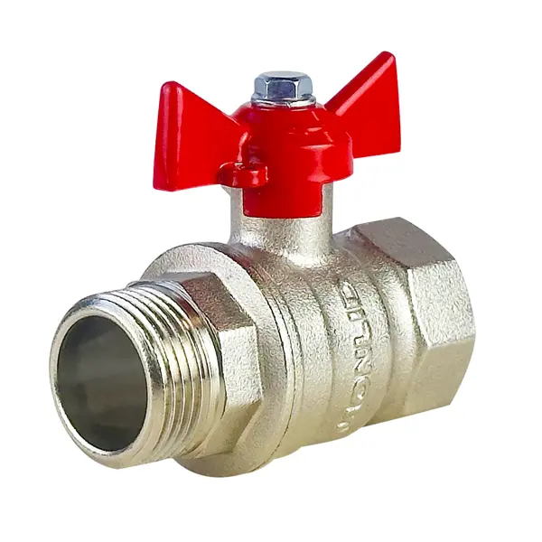 Кран шаровой прямой MONLID PN40 3/4" НР/ВР латунь ручка бабочка ГОСТ Р 59553-2021