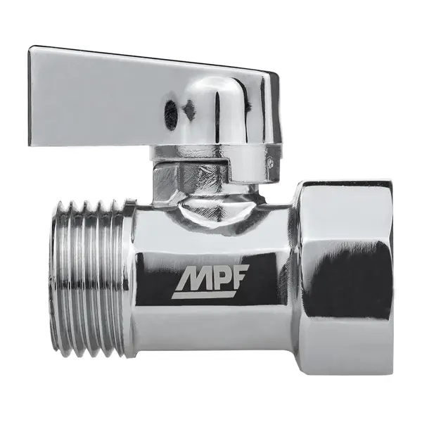 Кран шаровой прямой MPF DN15 PN24 1/2" НР/ВР латунь ручка флажок