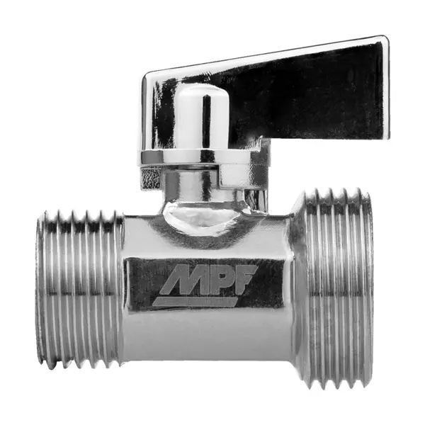 Кран шаровой прямой MPF DN15 PN24 1/2"x3/4" НР латунь ручка флажок