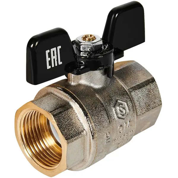 Кран шаровой прямой Stout DN20 PN40 3/4" ВР латунь ручка бабочка