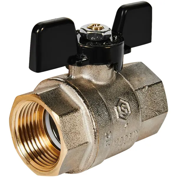 Кран шаровой прямой Stout DN25 PN40 1" ВР латунь ручка бабочка