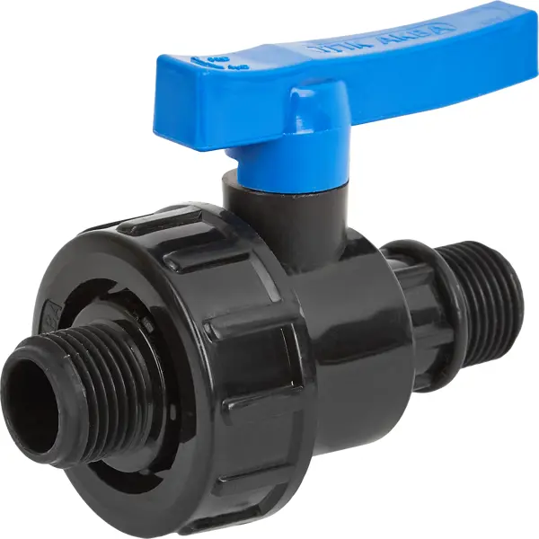 Кран шаровой прямой ТПК-Аква DN15 PN16 1/2" НР полипропилен ручка флажок