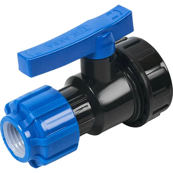 Кран шаровой прямой ТПК-Аква DN20 PN16 1/2"x20 ВР полипропилен ручка флажок