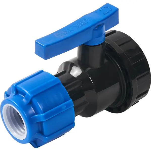 Кран шаровой прямой ТПК-Аква DN25 PN16 1/2"x25 ВР полипропилен ручка флажок