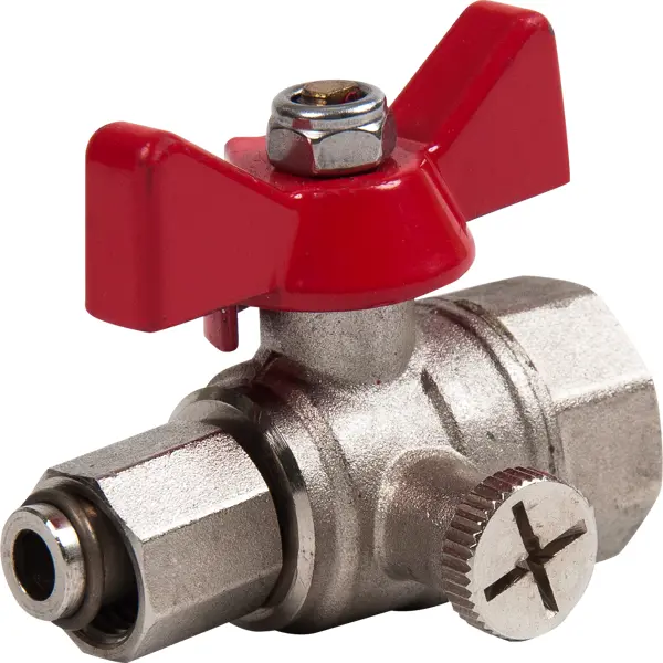 Кран шаровой прямой Valtec DN16 PN16 1/2"x1/4" ВР латунь ручка бабочка