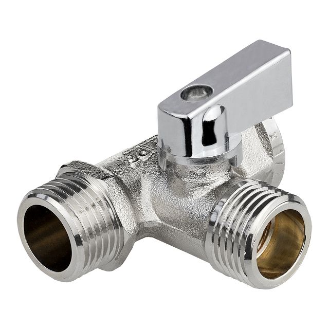 кран шаровой трёхпроходной MPF 1/2" х 1/2" х 1/2" ВР/НР/НР для бытовой техники, ГОСТ