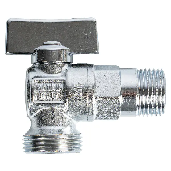 Кран шаровой угловой Bugatti Miami DN8 PN16 1/2"x3/4" НР латунь ручка бабочка