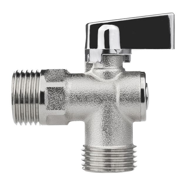 кран шаровой угловой MASTERPROF 1/2" НР/НР для бытовой техники флажок сверху, ГОСТ