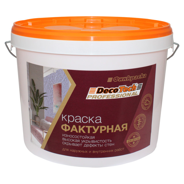 краска декоративная Decotech фактурная белая 18кг, арт.1101423