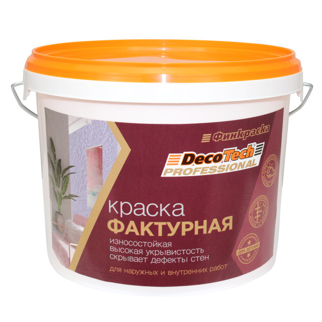 краска декоративная Decotech фактурная белая 4,5кг, арт.1101424