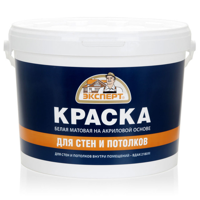 краска для стен и потолков ЭКСПЕРТ белая 14кг, арт.9011