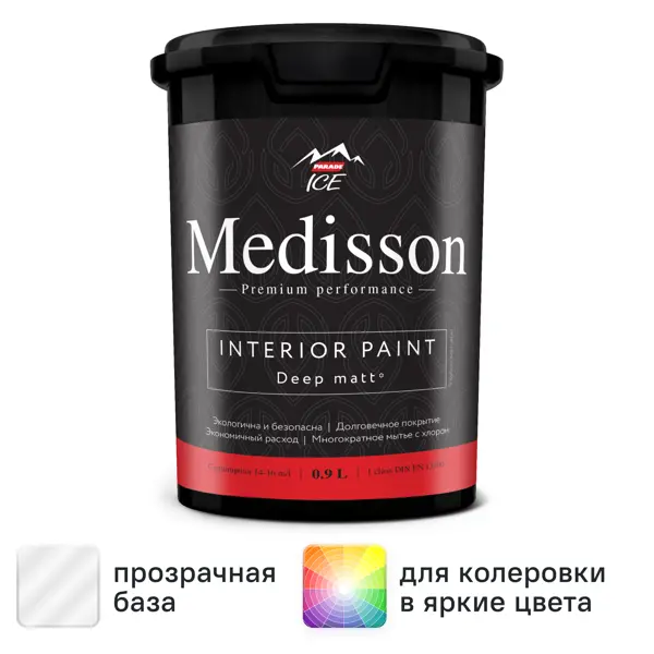 Краска для стен и потолков Parade Medisson матовая прозрачная база С 0.9 л