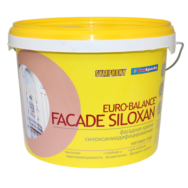 краска фасад в/э SYMPHONY Euro Balance Facade Siloxane база LAP матовая 2,7л белая, арт.1100251