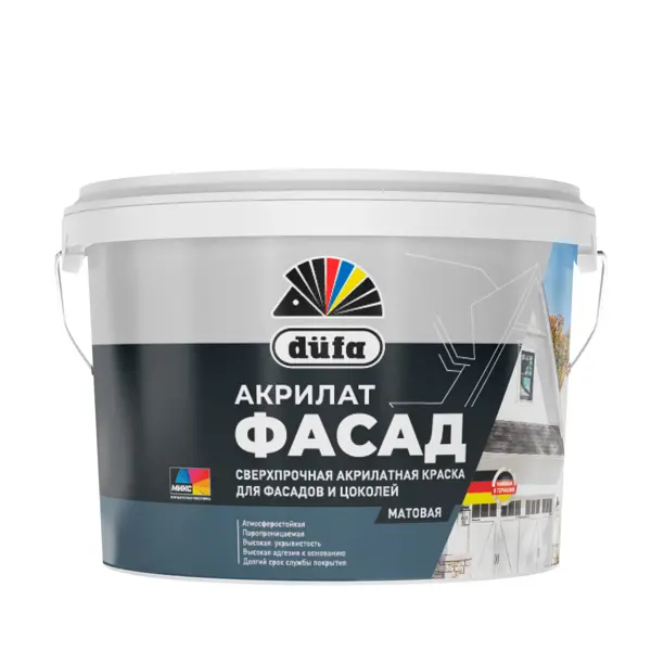 Краска фасадная Dufa Acrylat Fassade 2.5 л цвет белый