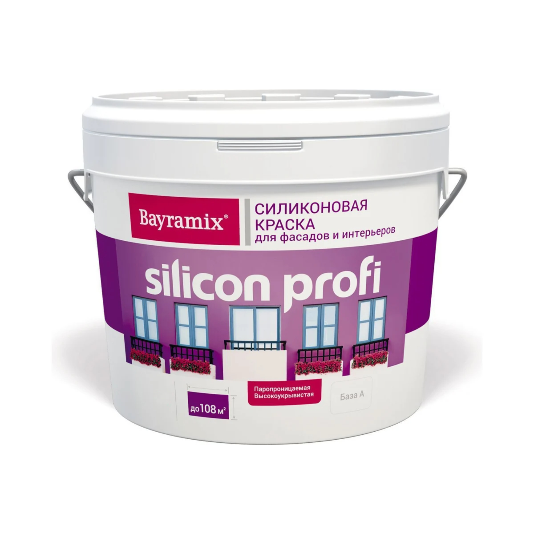 Краска фасадная матовая Bayramix silicon profi база A 0.9 л