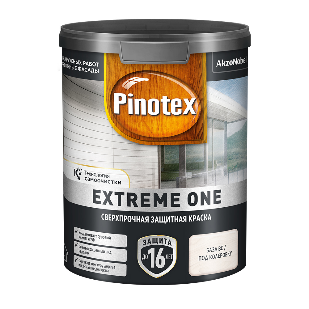 Краска фасадная по дереву Pinotex Extreme One база BC бесцветная 0,85 л