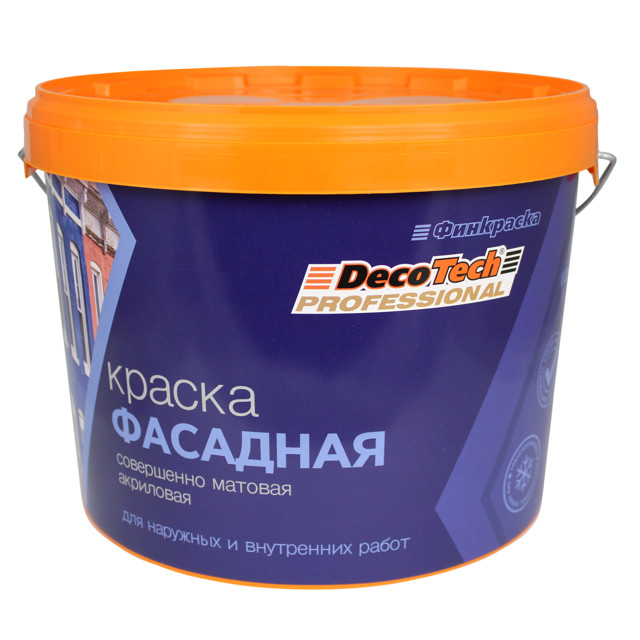 краска фасадная в/э DecoTech фасадная база LC матовая 9л бесцветная, арт.15042
