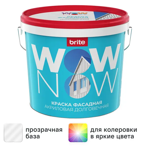 Краска фасадная Wow Now матовая прозрачная база С 5 л