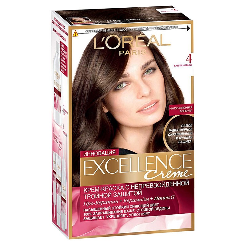 Краска L’Oreal Excellence Creme 4 Каштановый (A0691728)