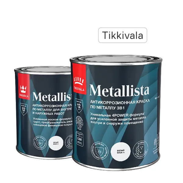 Краска по ржавчине Tikkivala Metallista глянцевая прозрачная база С 0.8 л