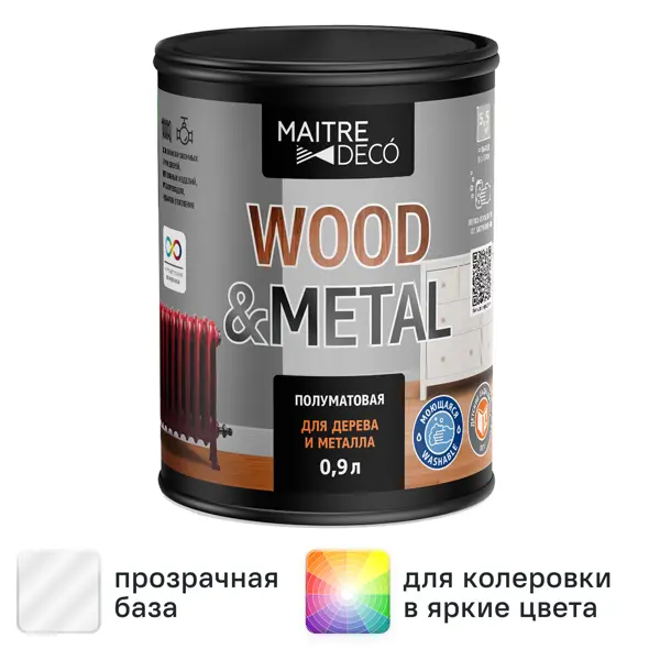 Краска универсальная Maitre Deco Wood&Metal цвет прозрачный 0.9 л